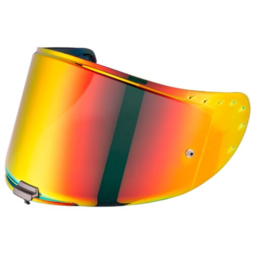 Motorcycle Helmet Visor for Challenger FF327 Helmet Visor Shield (Chrome Red) - color: Chrome Red
