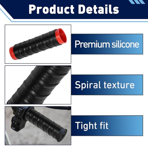 2Set Universal Silicone Handlebar & Brake Lever Grip Covers, Non-Slip Motorcycle Silicone Handlebars for Dirt Bike, E-Bike, Scooter, Mountain Bike