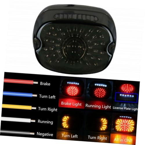 Luxshiny Multifunctional LED Motorcycle Tail Light Brake and Turn Signal Lamp High Brightness Low Energy Consumption Rear Stop Running Light for Sportster Dyna