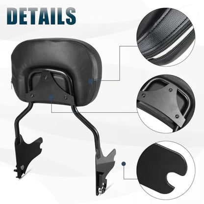 Detachable Passenger Backrest Sissy Bar With Back Rest Pad Compatible With For 1997-2008 Harley Touring Road King Street Glide Road Glide Electra Glide FLHR FLHX FLHT FLTR Sissy Bar Backrest