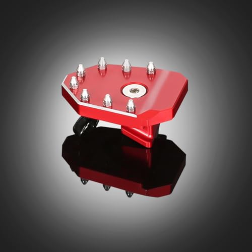 KLR650 Motorcycle CNC 3D Brake Pedal Red Rear Foot Extension Pedals Motorcycle Rear Pedals Footbrake Lever Pedal Enlarge Extension Pad Aluminum Alloy Compatible With KLR650 2008-2025 - color: Red
