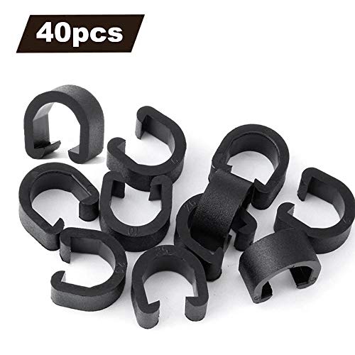 40pcs Plastic Bicycle C-Clips Clamps Housing Hose Guide Clamps Bicycles Brake Cable Derailleur Shifter Cable Fixed Clips Frame Buckle