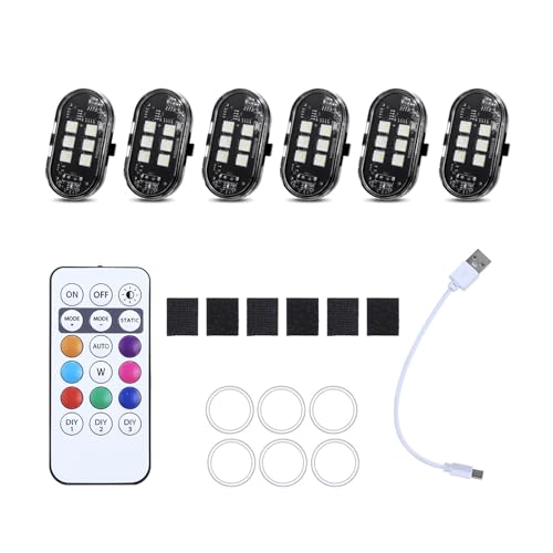 2/4 / 6 / 8pcs LED Warning Lights for Motorcycle Car Shockproof Design Light - color: 6 lights
