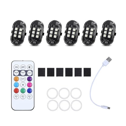 2/4 / 6 / 8pcs LED Warning Lights for Motorcycle Car Shockproof Design Light - color: 6 lights