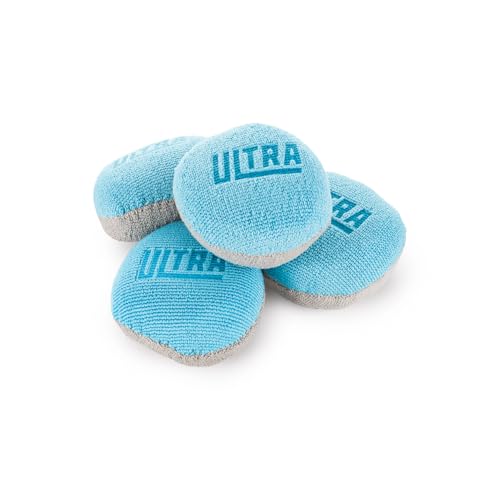 The Rag Company - Ultra Pearl Puck Applicator - Pearl Weave Microfiber with Patented No-Soak Barrier for Applying & Buffing Waxes, Coatings, & Cleaners, 4 Pack