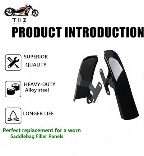 𝟐𝟎𝟎𝟗-𝟐𝟎𝟏𝟑 TDZ Fender Saddlebag Filler Panels Strip fits for Harley Touring Road King Electra Glide FLHT FLHR,Black - color: 09-13 Black
