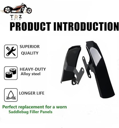 𝟐𝟎𝟎𝟗-𝟐𝟎𝟏𝟑 TDZ Fender Saddlebag Filler Panels Strip fits for Harley Touring Road King Electra Glide FLHT FLHR,Black - color: 09-13 Black