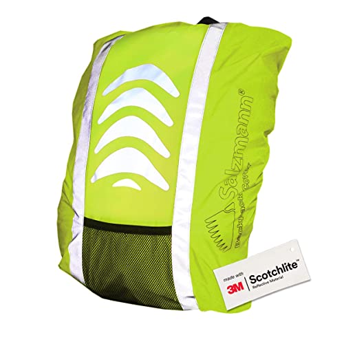Salzmann 3M Reflective Backpack Cover | High Visibility, Waterproof & Weatherproof | Ideal for Cycling, Running & Hiking - color: Yellow, size: One Size