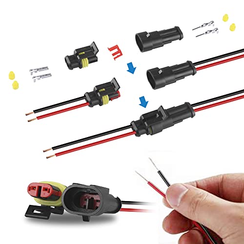MUYI 384PCS Electrical Connectors Kit, 1/2/3/4 Pin Automotive Electrical Wire Connector Plug Car Electrical Connector Terminals Male and Female - style: 1-4pin connector(384 pcs)