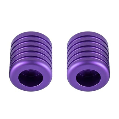 Advanblack CNC Aluminum Motorcycle Frame Sliders – Crash Bar Slider for Harley 1-1/4” Flat Out & Highway Crash Bars/Saddlebag Guards – Red, Gold, Black, Silver – Bolt-On Pair with Screws (Purple CNC) - color: Purple CNC