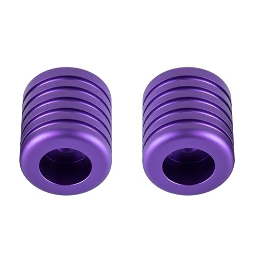 Advanblack ProTek Machined 1.25" Crash Bar Sliders Decorative Wheel Rotatable End For Front Engine Guard Harley Saddlebag Guards (Purple CNC) - color: Purple CNC