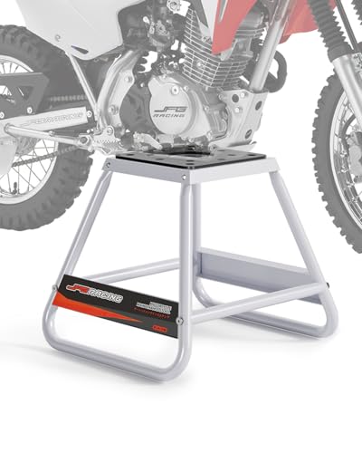 JFG RACING Dirt Bike Stand,Universal Detachable Powder Coated Non Slip Off Road Steel MX Heavy Duty Dirtbike Maintenance Motorcycle Box Stand - color: gray