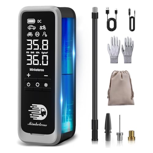 Portable Tire Inflator Air Compressor, 160 PSI Fast Inflation 34 L/Min, Cordless + 12V DC, 7500 mAh, Dual LCD Digital Gauge, Auto Shut-Off, LED Light — For Car, Motorcycle, Bicycle, Balls - style: 7500mAh