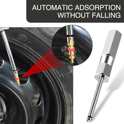 1 PC Auto Valve Core Wrench, American Inner Tube Air Nozzle Deflation Adjustment Wrench, Valve Stem Puller Repair Modification Accessories, Suitable for Cars, Bicycles, Motorcycles (Silver)