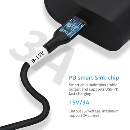 DSD TECH MagicConn SH-CP15B USB Type C PD to DC Power Cable(55x21)-15V - style: 15V
