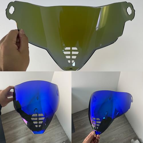 YMTSGEA Airflite Helmet Visor Replacement for IC-06.Motorcycle Helmet Shield Windshield Sunshield PC Lens UV Protection Compatible with Airflite IC-06 (Revo Deep Blue) - color: Revo Deep Blue