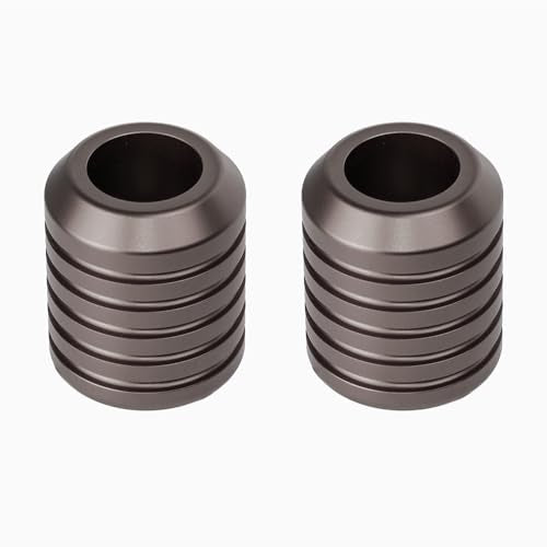 Advanblack CNC Aluminum Motorcycle Frame Sliders–Crash Bar Slider for Harley 1-1/4” Flat Out & Highway Crash Bars/Saddlebag Guards–Red, Gold, Black, Silver–Bolt-On Pair with Screws (Bronze CNC) - color: Bronze CNC