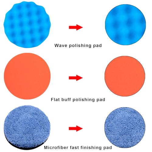 SIQUK 16 Pieces Buffing Pads 3 Inch Car Polishing Pad Kit Foam Polish Pads Wax Buffer Polisher Attachment for Drill - size: 3 Inch