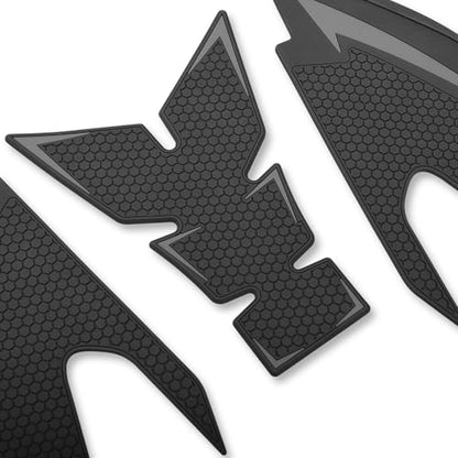 Motorcycle Non-Slip Rubber Gas Tank Pads with Knee Grips - 4-Piece Traction Side Protectors (for Yamaha Vehicle) YZF-R25 YZF-R3 (2019-2025) Fuel Tank Pad (Gray) - color: Gray