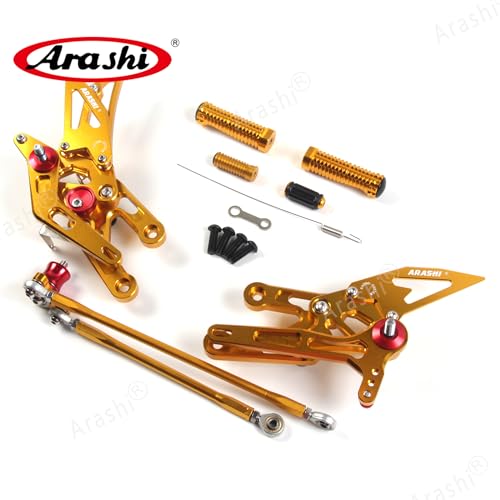Arashi Version 2.0 Adjustable Rearsets for Honda CBR1000RR 2004-2007, CBR600RR 2003-2006, Gold - color: Gold, size: CBR1000RR 2004-2007, CBR600RR 2003-2006