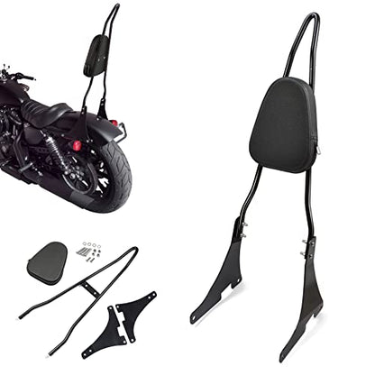 PBYMT Black Detachable Passenger Sissy Bar Backrest Pad Compatible for Harley Davidson Sportster XL1200 XL883 2004-2024