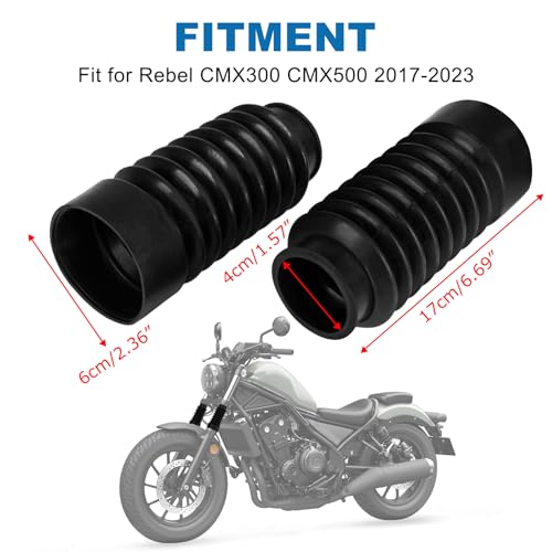 PSLER Front Fork Cover Fork Shock Absorber Cover Fork Boots Gaiters Gators Shock Boots Shock Absorber Tube Slider Cover Gaiters Protector Fit for Rebel CMX300 CMX500 2017 2018 2019 2020 2021 2022 2023