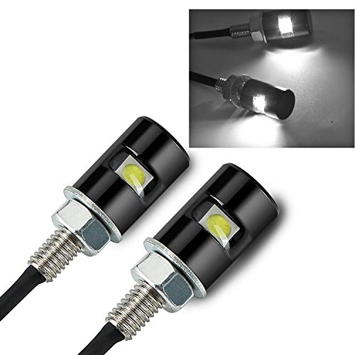 RUPSE 2pcs License Plate Light,12V Waterproof LED Bulb,License Tag Screw Bolt Lamp for Car Motorcycle Truck RV ATV Bike (White) - color: White