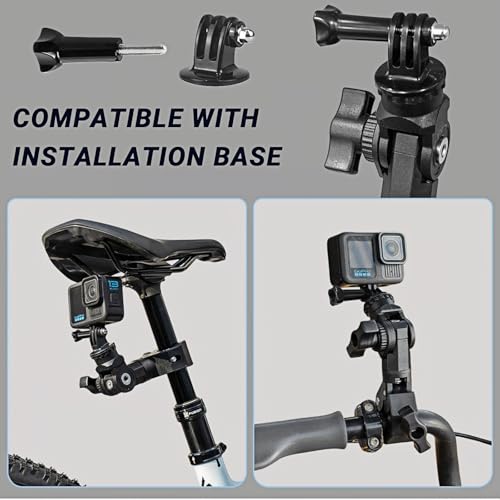 Insta 360 Motorcycle Bundle Accessory, Universal Powerful Clamp and Flexible Adhesive Mount for Cameras Compatible with Insta360 X5 X4 X3 X2, Go pro 13 and DJI OSMO Action 6 5 Pro Nano Camera
