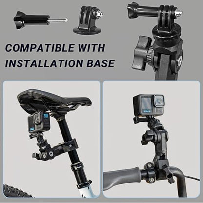 Insta 360 Motorcycle Bundle Accessory, Universal Powerful Clamp and Flexible Adhesive Mount for Cameras Compatible with Insta360 X5 X4 X3 X2, Go pro 13 and DJI OSMO Action 6 5 Pro Nano Camera