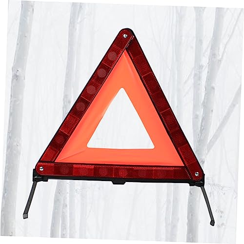 OUNONA 1pc Triangle Road Sign Auto Warning Device Car Warning Triangle Roadside Caution Vehicle Reflectors Triangle Dot Safety Emergency Triangles Reflective Warning Sign Red - size: 43.50X37.00X0.50CM