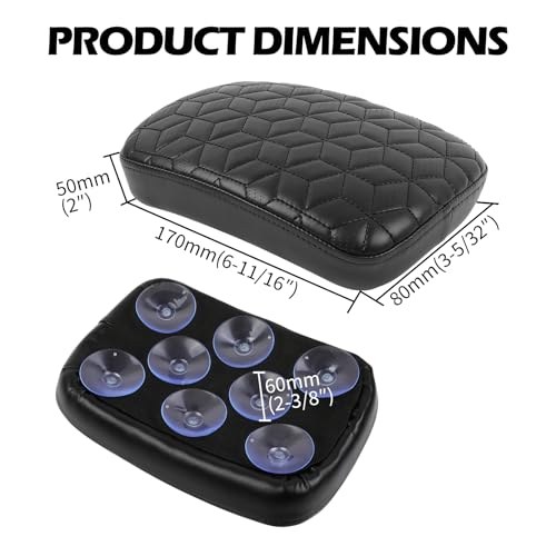 DREAMIZER Universal Black Motorcycle Solo Passenger Seat Rear Cushion 8 Suction Cups Compatible with Harley Davidson Sportster XL 883 1200 Forty Eight Dyna Chopper Bobber Custom (Diamond-Breathable) - style: Diamond Black (Breathable)