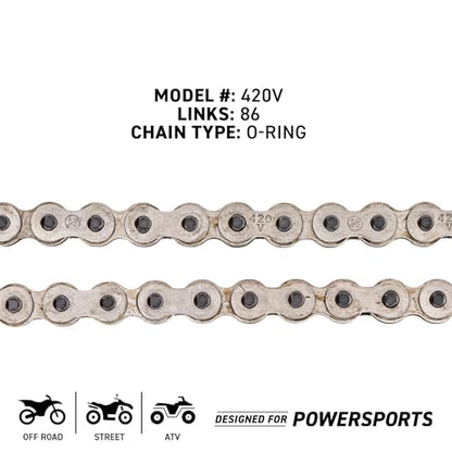 NICHE Drive Sprocket Chain Combo for Honda XR70R Front 15 Rear 36 Tooth 420V O-Ring 86 Links - size: O-Ring Chain
