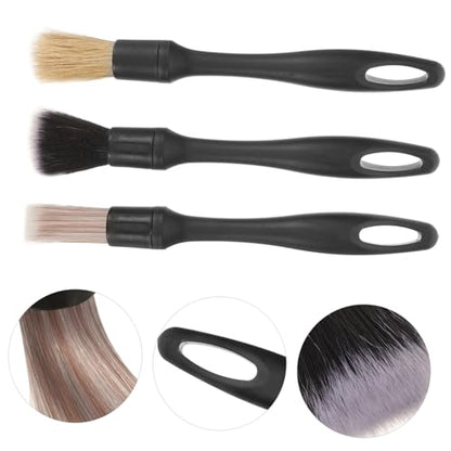 1Set Car Detailing Kit Interior Cleaner Brush Soft Bristles for Traceless Cleaning for Cars Motorcycles and More Safe for