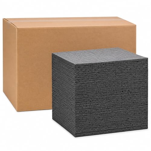 Hoolerry 100 Pcs Oil Absorbent Pads Bulk Heavy Weight Dimpled Garage Absorbing Pad Water Absorbent Mat Trimmable Oil Spill Mat for Garage Floor Workshop Auto Fluid Cleanup (15 x 17 Inch,Gray) - color: Gray, size: 15 x 17 Inch