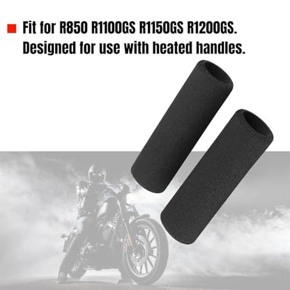 Motorcycle Handlebar Grips, Foam Handlebar Cover Sleeve Anti Slip Bar Grip Pads for R850 R1100GS R1150GS R1200GS Vibration Absorbing Soft Foam Comfort Grip for Heated Handlebars Long Distance Riding