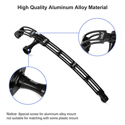 HSU Aluminum Alloy Curved Extension Arm Kit Metal Pole Mount Helmet Stick Extension Arm Mount for GoPro Hero 13/12/11/10/9/8/7/6 Black, DJI Osmo Action and More Action Cameras (7.9”/5.3”/3”) (Black)