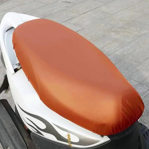 POPETPOP Motorcycle Seat Cover, Brown PU Leather Waterproof Universal Fit | Waterproof and heat-resistant, instantly hides scratches, ideal for daily scooter commutes, 1 brown elastic PU leather cover
