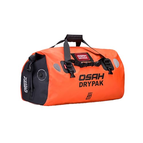 Waterproof Duffel& Luggage Bag - Motorcycle Dry Bag Tail Saddle Bags with Roll Top Closure,Large Storage Space,for Camping, Kayaking, Fishing & Traveling(Orange, 40L) - color: Orange, size: 40L