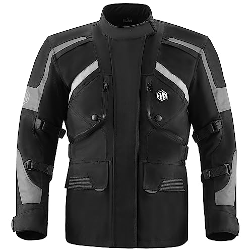 ILM Motorcycle Jacket Adventure Mens Riding Armored Airflow Dirt Bike Touring Waterproof Clothing All Season Model RL01 - color: Black, size: 3X-Large