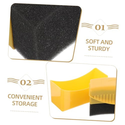 Cabilock Curved Sponge Brush for Tire Detailing Car Wax Applicator Pad Lid for Car Motorcycle Detailing Automotive Cleaning Tool