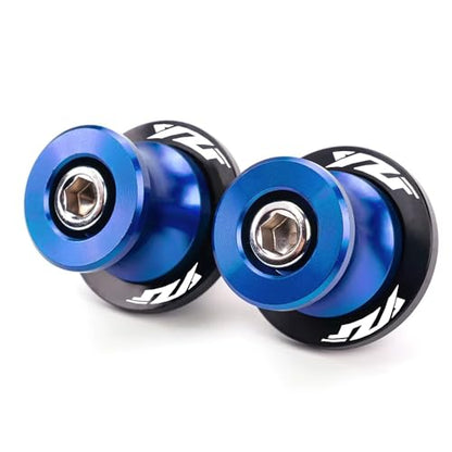 MOWOK Fit For Yamaha YZF R1 R3 R6 R7 R9 R15 R25 R125 YZF600R YZFR3 YZFR9 YZFR1 YZFR6 Accessories M6 Motorcycle Swingarm Spools Sliders Swing Arm Stand Screws (Blue) - color: Blue