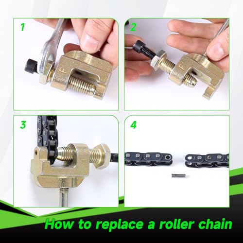T8F Chain 134 Link Drive Chain Breaker Compatible with SYX Moto 50cc Dirt Bike Mototec SSR X-pro Coolster 47cc 49cc 2 Stroke Engine Pocket Rocket Pit Bike Mini ATV Quad 4 Wheeler Go Kart Parts - color: A-Silver
