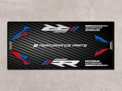 Parking Mat for M1000RR Motorcycle Models, Display and Pit Mat, Washable Non-Slip Garage and Showroom Floor Carpet - Rug (Size 1: 86.6 x 39.4/220 x 100 cm) - size: Size 1: 86.6 x 39.4 "/ 220 x 100 cm
