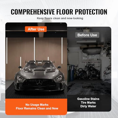 VEVOR Diamond-Plate Rubber Flooring Roll, 3 mm x 4 ft x 10 ft Garage Floor Mat, SBR, Easy to Clean, Diamond Plate Rubber Mat for Under Cars, Garage Industry Gym, Black - size: 4 ft x 10 ft