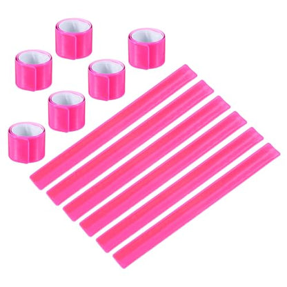 PATIKIL Reflective Slap Bands, Reflector Band Snap Bracelet Armbands High Visibility Safety Reflectors Wrist Strap Strips for Night Jogging Cycling Hiking - color: Pink