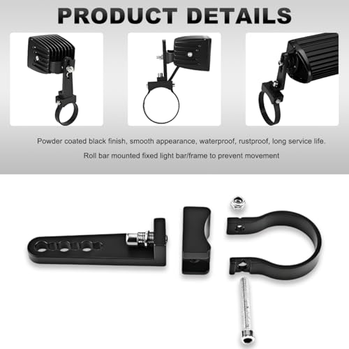 Wevdn 2 PCS Roll Cage Clamps LED Bracket, 360 Adjustable Mount for 1.75'' Roll Cage Bull Bars, Light Mount for Cars Trucks ATV UTV, Car Accessories