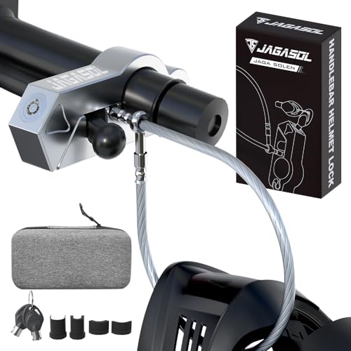 JAGASOL Motorcycle Lock Combo - Helmet & Brake Lock for Motorcycles, Mopeds, Scooters, ATV, Dirt Bikes & Street Bikes - color: Silver