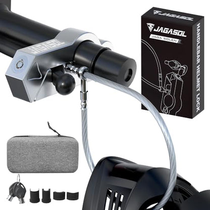 JAGASOL Motorcycle Lock Combo - Helmet & Brake Lock for Motorcycles, Mopeds, Scooters, ATV, Dirt Bikes & Street Bikes - color: Silver