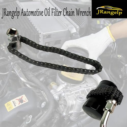 Automotive Oil Filter Chain Wrench Adjustable Oil Filter Wrench Double Chain Oil Filter Removal Tool Fits for 6-14cm