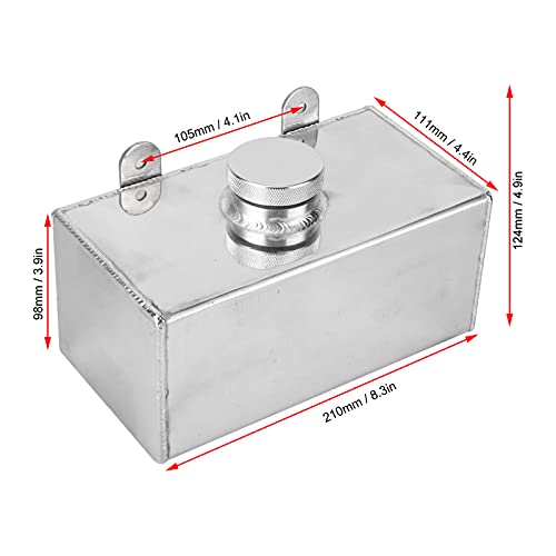 Windscreen Washer Bottle, KIMISS Intercooler Aluminium Welded 2L Polished Intercooler Spray Polished Universal for Car Parts
